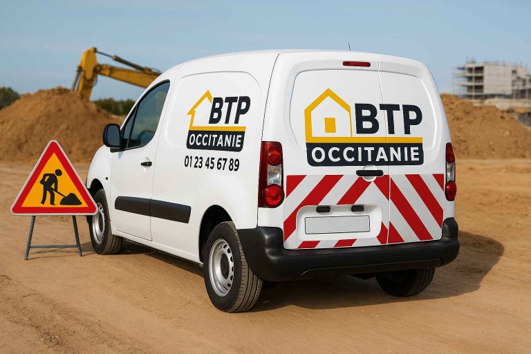 Marquage adhésif de véhicules BTP : valorisez votre image en Occitanie