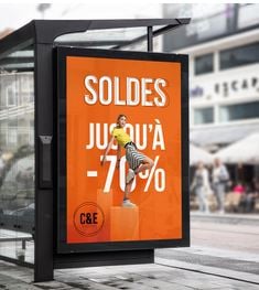 Impression d'affiche grands format pour SOLDES magasin ganges