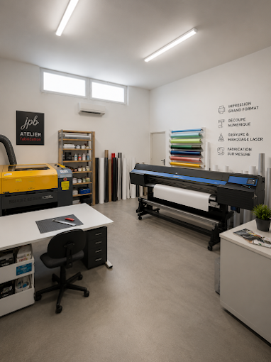 Photo atelier d'impression et conception enseigne laroque ganges communication hérault