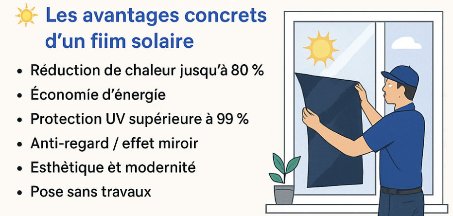 Avantage du film solaire pose en occitanie
